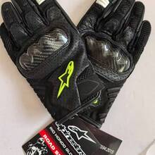 Alpinestars SMX-1 AIR V2 摩托车手套，超细纤维皮革碳纤维材质，适用于骑行、摩托车、越野摩托车、自行车，透气防护，耐磨，触屏操作，男女通用 - 綠色 - 查看 5