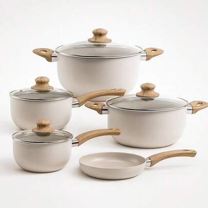 Jogo de Panelas Cerâmica Indução e Gás 5 Peças