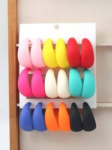 9 Pairs Matte Candy Color C-Shape Stud Earrings Set, Suitable For Party, Gift, Daily Wear, Helps Visually Slim The Face - Multicolor - View 7