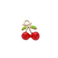 1pc Cherry Series Copper Pendant, Suitable For DIY Jewelry Accessories, Includes Cherry, Heart And Boot Elements, Vintage Style Multi-Purpose Pendant Accessory - Cherry - View 33