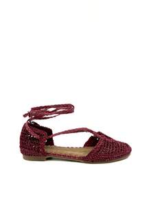 Women Flat Sandals - 酒紅色 - 查看 1