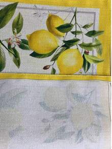 1pc/4pcs/6pcs Vintage Lemon Pattern Linen Placemats, Suitable For Dining Table, All Season Decor, Modern Washable Table Mats, Room Decor, Coasters, Kitchen Dining Placemats, Party Decor, Home Decor, Ideal Gift - Multicolor - View 5