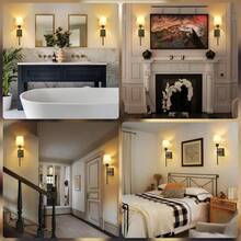 1/2pcs Black Fabric Rechargeable Wall Lamp (Bulb Included), Wireless Detachable Battery, Remote Control Touch Dimming, 3000K-6000K Adjustable Color Temperature, Timer Memory Function, Suitable For Bedroom, Wall Decor, Picture Frame Lighting, Home Decoration - Black - View 11