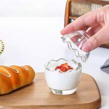 1个蛋壳形玻璃布丁/果冻/酸奶/慕斯杯，带盖 - 彩色 - 查看 4