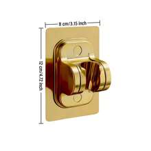 金色粘性淋浴喷头支架，无需钻孔可调节淋浴支架，通用型淋浴喷头安装支架，适用于浴室 - 花灑架 - 查看 3