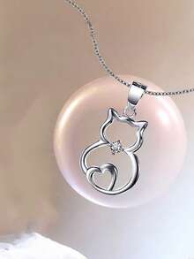 1 Pc Cute Cubic Zirconia Necklace Pendant For Women For Valentine's Day Gift Engagement Anniversary Party Jewelry - 1# - View 2