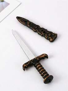 1把塑料剑，逼真造型，海盗服装配饰，适用于角色扮演游戏、学校戏剧表演和视频道具。这款新颖的产品一定会给您带来独特的惊喜，您可以将其用于万圣节、角色扮演派对、化装舞会、狂欢节、摄影、演出和其他节日派对。 - 彩色 - 查看 9