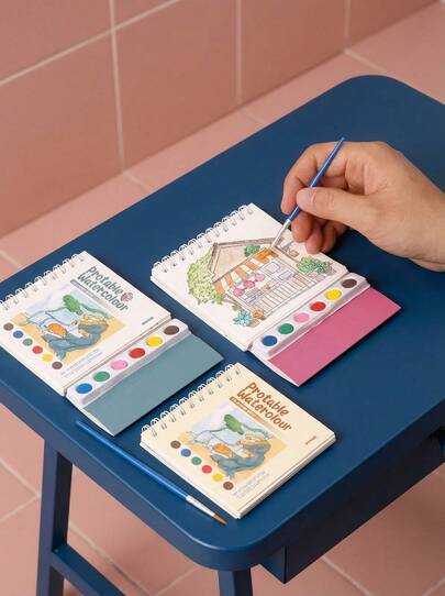 MINKOJA 20页/册水彩纸水彩画套装，完整创意艺术套装，水彩艺术活动，创意休闲活动，水彩插画，美术作品，水彩画用品