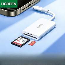 UGREEN Type-C 3.0 读卡器，4.0 高速 SD/TF 二合一读卡器，支持 UHS-I/II 卡，兼容 USB-C 笔记本电脑、苹果 16/15 英寸 iPad、手机、CCD 相机、Type-C 2.0 [SD/TF 单读卡器] 白色 - 查看 6