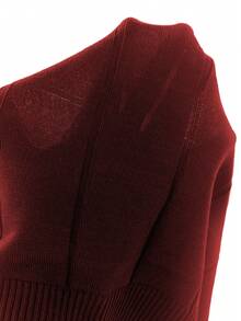 Men's Versatile Short Sleeve Casual Knit Top - Burgundy - View 6