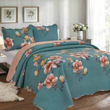 3-Piece Set: Double-Sided Queen Bedspread, Patchwork Quilt, Ultra Patch - 查看 1