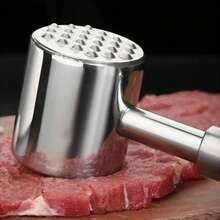 Ablandador de carne de acero inoxidable, martillo manual portátil para carne con mango cómodo, martillo manual resistente para bistec, pollo, pescado, apto para uso doméstico, cocina y servicio de catering, utensilio de cocina - 1 artículo - Ver 6