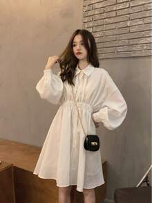 Women Midi Dresses - White - View 2
