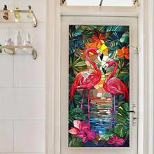 1/4pcs Ocean-Themed Palm Leaf And Floral Window Film, Reusable PVC Frosted Electrostatic Adsorption Window Film, Suitable For Living Room, Bedroom, Bathroom, And Office Decoration. - Frosted Glass Sticker - View 5