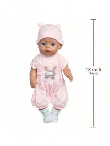 Poupée Reborn 16-18 pouces Vêtements de poupée réalistes Tenue rose mignonne en une pièce + Veste + Chapeau + Chaussettes Accessoires de vêtements pour poupée bébé Cadeau de Noël Halloween Anniversaire Fête Cadeau pour enfants - Multicolore - Voir 4