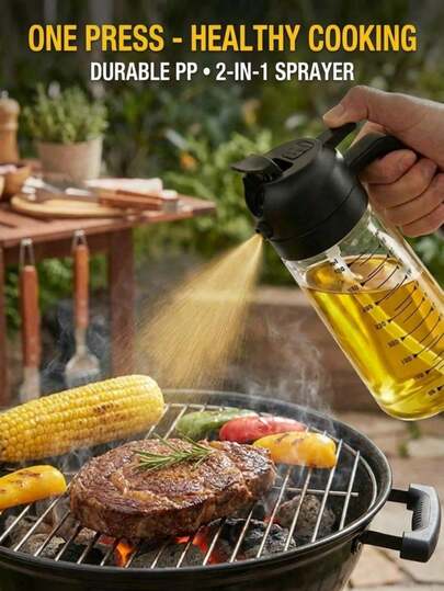 1 pièce Vaporisateur de brouillard réglable de qualité professionnelle, brouillard nano haute pression convenant pour friteuse à air et grillage, vaporisateur d'huile étanche, assistant de cuisson sain, outil de cuisine élégant 2026, meilleur vaporisateur d'huile pour friteuse à air, outil de portion contrôlée, vaporisateur d'huile, vaporisateur d'huile pour préparation de repas de fitness, cadeau de grillage extérieur pour hommes