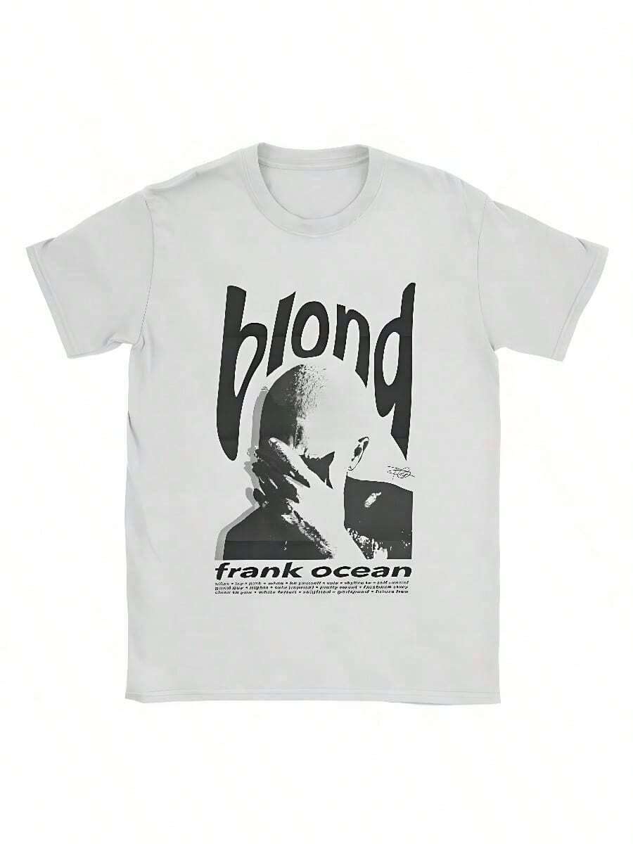 BREATHABLE COOL SUMMER Blond Franks Rapper Ocean T Shirts Cottonsss Casual T-Shirt O Neck Hip Hop Music Tee Shirt Short SLEEs Ve Merchandise Gift Idea - 白色 - 查看 1