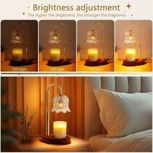 Auto Timer Candle Warmer Lamp, Height & Brightness Adjustable Candle Lamp, Flameless Wax Melt Warmer Light, No Flame No Smoke Electric Candle Heater, Candle Melting Lamp For Bedroom, Living Room, Home Office, Aesthetic Modern Home Decor Light, Cozy Night Light For Relaxing Atmosphere, Warm Ambient Lighting For Sleep And Stress Relief, Candle Warmer For Jar Candles, Compatible With Most Candle Sizes, Elegant Glass Shade And Wooden Base Design, Home Fragrance Wax Melt Warmer, Decorative Lamp For Desk, Bedside Table, Apartment And Dorm, Gift For Women, Mom, Girlfriend, Wife, Perfect For Fall Winter Home Essentials, Holiday Gift, Christmas Gift Idea, Soft Glow Lighting For Cozy Vibes, Relaxing Home Experience - Xem 3