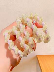 5/10/20pcs/Set Macaron Woven Hair Scrunchies, Sweet Hair Accessories - Suitable For Girls And Women, Applicable For Daily Hairstyling, Outings And More - Multicolor - View 8