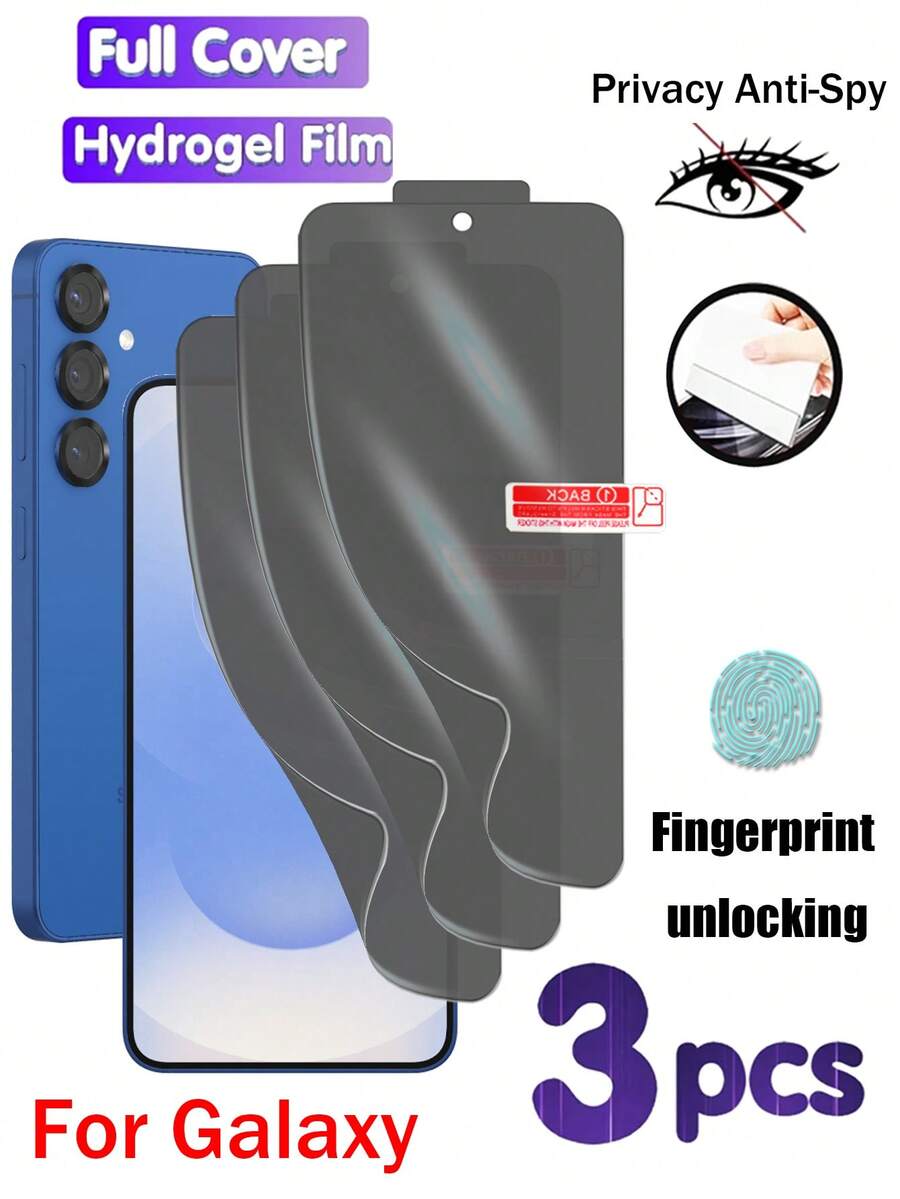 3 Stücke Anti-Spion Hydrogel flexible Bildschirmschutzfolie kompatibel mit Samsung Galaxy S26 S25 S24 S23 S22 S21 S20 S10 Plus Ultra S26+ S25+ S24+ S23+ S22+ S21+ S20+ Galaxy Note 10 20 Pro Ultra, Datenschutz, Vollflächenabdeckung, Antifingerabdruck, Ultra-klare Sicht, Glatte Oberfläche (kein gehärtetes Glas)