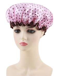 1pc Women's Double-Layer Waterproof Shower Cap, Elastic And Reusable, Shower Cap, Printed Bathroom Cap, Daily Necessities, Summer Shower Cap, Hat - Multicolor - View 13