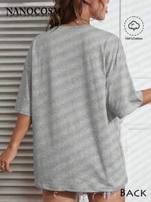 [100% Cotton] I Just Gotta Be Me National Geographic Penguin Print Shirt, Retro Streetwear Tropical, Casual Round Neck Short Sleeve Pullover Tops For - 灰色 - 查看 2