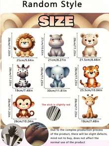 4 pièces/set Panneaux de jardin en PVC avec motifs d'animaux de la jungle - Décoration extérieure réutilisable en échafaudage, Décorations de fête d'anniversaire, baby shower et fête à thème animaux de la jungle (singe, lion, zèbre), Décoration de jardin, pelouse, patio et cour, Cadeaux de fête - animal - Voir 5