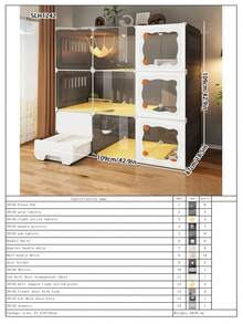 Multi-Layer Resin Plastic Transparent Cat House, Detachable & Stackable Cat Cage With Drawer Litter Box, Suitable For Kittens Indoor Home Use - Multicolor - View 14