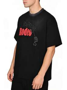 Travis Scott Cactus Jack X Sp5der "Days Before Rodeo" T-Shirt | Anniversary Edition Black Web Graphic | Premium Heavyweight Vintage Cotton Tee | Signature 555555 Puff Print Streetwear | Oversized Hip-Hop Heritage Luxury Apparel - Black - View 4