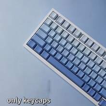 130+ 键 PBT 键帽套装，天蓝色 - Cherry 原厂高度，适用于 61-104 键布局，送礼佳品，兼容 Wooting 等机械键盘。 - 查看 3