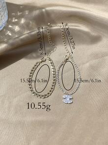 2pcs Fashionable & Elegant Rhinestone Chain Bracelet With Cubic Zirconia Pendant, Suitable For Women's Daily Wear, Holiday Gift (LADYCOCO New Arrival) - Gold - View 3
