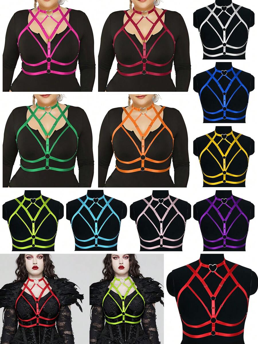 Punk Sexy Gothic Style Party Women's Body Harness Bra Waist Belt, Minimalist Sexy Crop Top Cage Waist Belt Accessories, Suspender Bra, Suitable For All Seasons - A - View 1