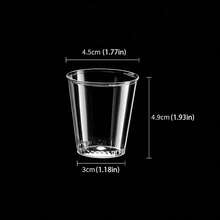 50/100个装优质1.7盎司硬塑料一次性葡萄酒品鉴杯 - 1.7盎司透明塑料一次性葡萄酒品鉴杯、一次性浓缩咖啡杯、透明一次性葡萄酒品鉴杯，适用于甜点、浓缩咖啡、婚礼和派对开胃菜的葡萄酒品鉴杯 - 查看 3