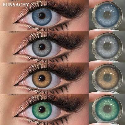 FUNSACHY Blue ANDRONI Series Brown/Green ColorLenses , 14.5mm, Suitable For Large Eyes, Perfect For Dates And Eye Makeup, Annual Disposable