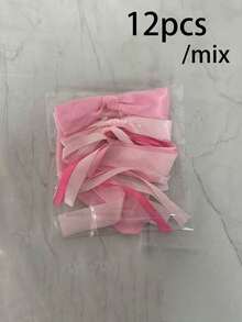 6/24/12件装粉色蝴蝶结墙饰，DIY蝴蝶结背景，丝带花环，适用于情人节、生日派对、单身派对、婚礼派对装饰、房间和卧室装饰、情人节礼物、情人节派对、情人节派对背景 - A - 查看 14