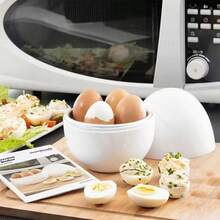 Alat Perebus Telur Microwave, Perebus Telur Kapasitas 4 Telur, Desain Kompak Berbentuk Telur, Hemat Waktu, Perebus Telur Matang untuk Dapur - MultiWarna - View 5