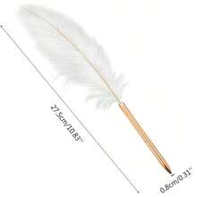 1pc Party Feather Signature Stainless Steel Banquet Handwriting Signing Pen, Wedding Ceremony Guest Sign-In Pen, Suitable For School Writing And Other Purposes, Back To School Season - Rectangle - View 4