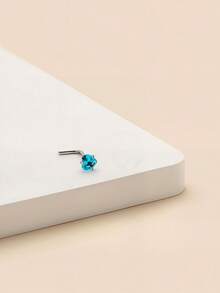 Khuyên mũi hình trái tim nhỏ, kiểu dáng giản dị, cổ điển, hình chữ L, thích hợp cho những dịp hoài cổ. - Màu xanh lam - Xem 2