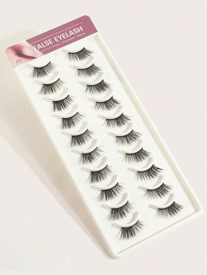 10 Paar halbe Augen natürliche Volumen-Effekt Wimpernverlängerung, dick, gekrümmt, flauschig, geeignet für Partys, Manga-Stil Make-up, Reiseessentiell, verlängerte äußere Ecke Wimpernverlängerung, Wimpern, Kunstwimpern