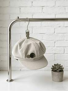 Women's Vintage Soft Corduroy Newsboy Cap Baggy Baker Boy Hat With Wooden Buckle Accent Casual Newsboy Cap Easy To Match Perfect Gift For Women! - 雙紐扣八角帽-米色 - 查看 1