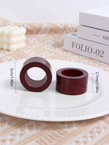 2-6pcs Rosewood Color Napkin Rings, Suitable For Tabletop Decor, Weddings, Thanksgiving And Home Decoration - Multicolor - View 5