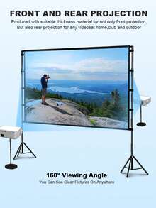 GAINVANE Màn chiếu ngoài trời kèm chân đế, màn hình phim di động 84/100/120 inch - Màn chiếu gấp gọn 16:9 4K HD chống nhăn kèm túi đựng tiện lợi cho các buổi xem phim, cắm trại và tiệc tùng, hỗ trợ chiếu hai mặt. - Xem 5