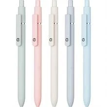 Morandi Pastel Retractable Gel Pens, 5-Pack Black Ink Smooth Writing Pens For School, Office & Journaling - Sets - View 7