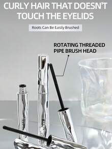 BLUETHIN 1 pieza Máscara brillante: resistente al agua, resistente al sudor, a prueba de manchas, voluminizadora y rizadora en negro - Ver 3