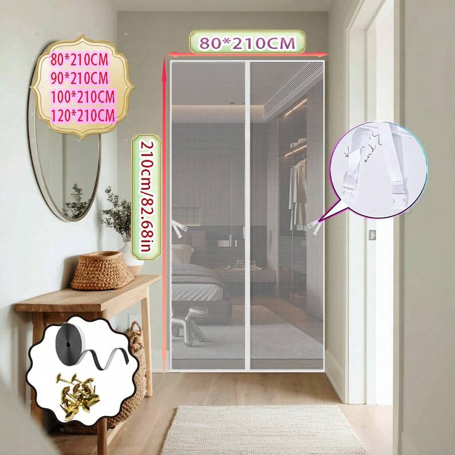 Cửa lưới từ tính - Chống muỗi và thoáng khí mùa hè, sợi polyester, tự dính, lắp đặt không cần dụng cụ, chống trầy xước do thú cưng. - Sợi kim cương không ren - Xem 1