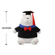 WE BARE BEARS 新款22厘米毛绒玩具玩偶，头戴博士帽，是卡通迷的理想毕业礼物，柔软舒适，极具收藏价值。 - 彩色 - 查看 8