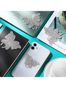 1pc Shimmering Crystal Butterfly Car Sticker - Adhesive, Reusable, And Sparkling For All Vehicle Surfaces - Butterfly - View 5