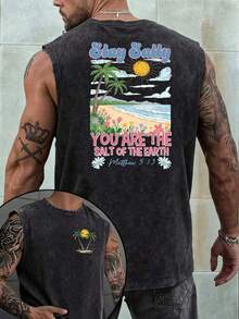 SU ER Men's Printed Crew Neck Short Sleeve T-Shirt And Drawstring Shorts Casual Sui - Nhiều màu - Xem 1