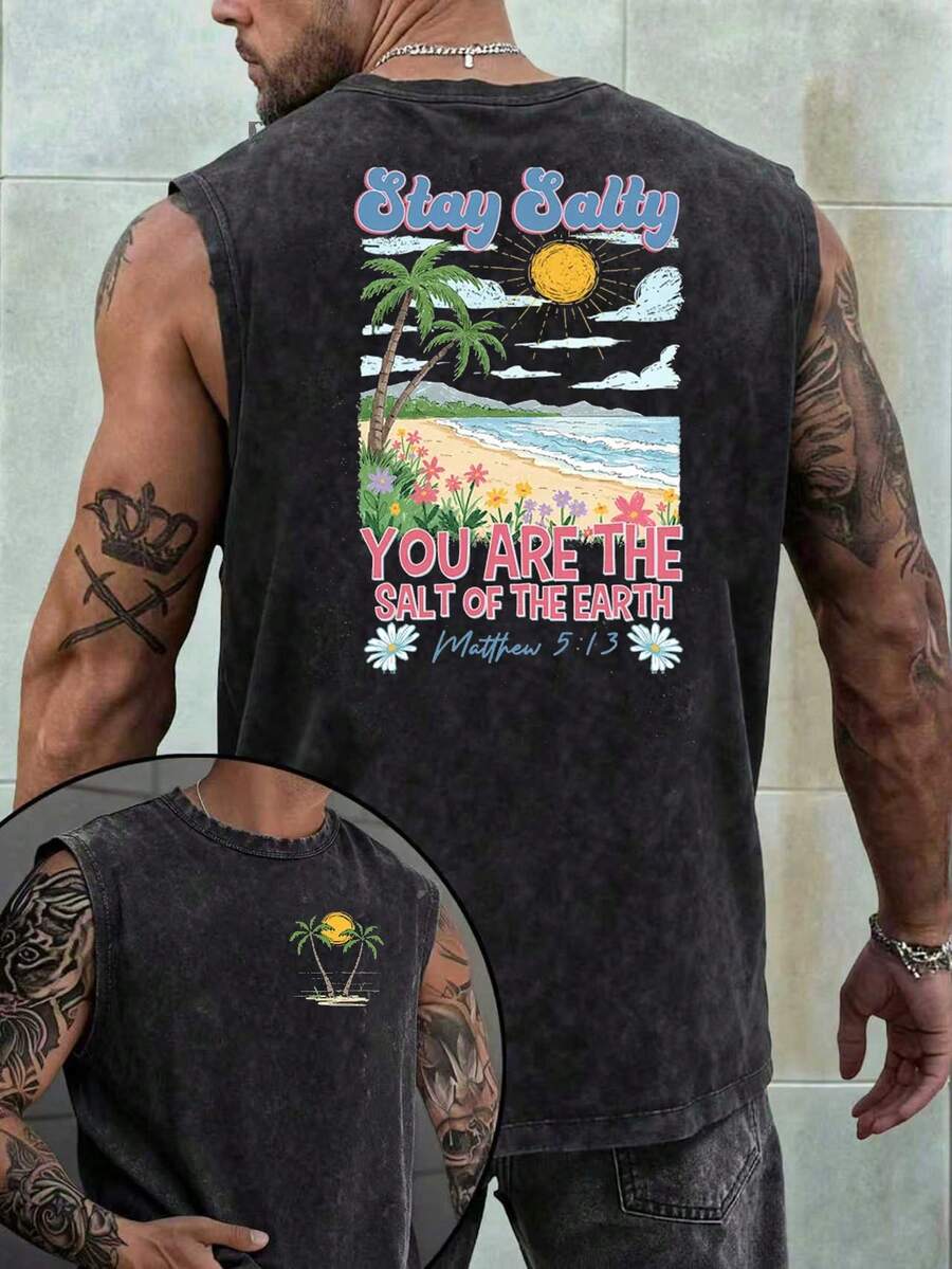SU ER Men's Printed Crew Neck Short Sleeve T-Shirt And Drawstring Shorts Casual Sui - Nhiều màu - Xem 1