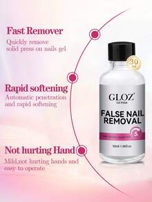 GLOZ 30ml Nail Polish Remover Suitable For Nail Art Stickers, Multi-Function Nail Sticker, Gel Nail Polish, Gentle Acetone-Free Nail Polish Remover - 1 Set - View 3